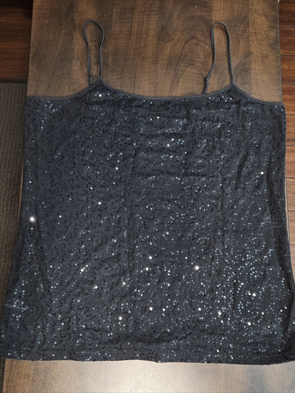 XL Ann Taylor Black Sequin Tank Top